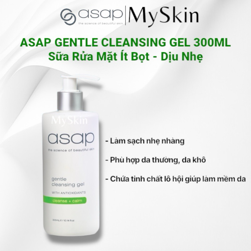 [300ml SẴN] Sữa rửa mặt hàng ngày làm sạch sâu ASAP DAILY/ GENTLE CLEANSER 300ML