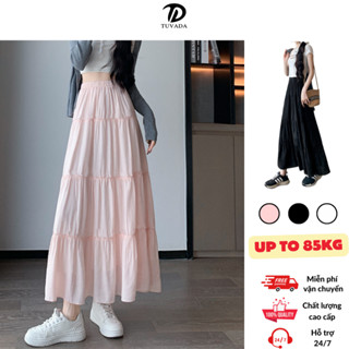 Chân váy Tuvada có 3 màu, chân váy dài xoè, chân váy bigsize basic dễ phối đồ - VXD161