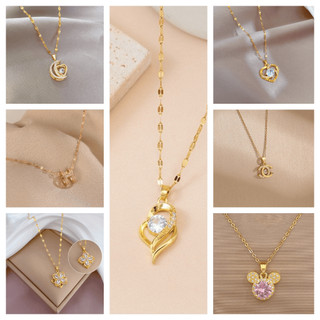  Vòng Cổ Titan Mạ Vàng 18K Đính Đá Lấp Lánh Twinkle | Dây Chuyền Nữ Sang Trọng – Bền Đẹp Không Kích Ứng 