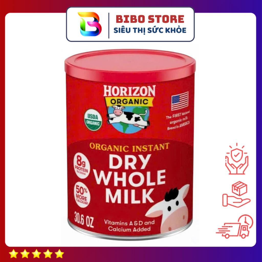 Sữa Horizon Organic Dry Whole Milk, Sữa Tươi Nguyên Kem Dạng Bột, Sữa Bột Công Thức 870g