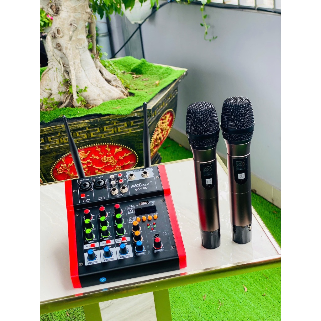 Mixer Tặng Kèm Micro G5 Pro Bluetooth 5.0 – Livestream & Karaoke Gia Đình Chuyên Nghiệp , Loa Kéo