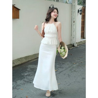 KOOKY HOUSE - CHÂN VÁY ELLA SKIRT - Chân váy lụa cạp cao dáng dài nhẹ nhàng style Hàn Quốc