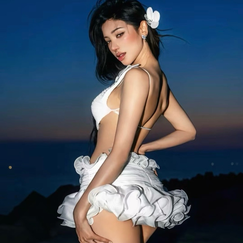 508 - Set Áo Croptop Đính Hoa + Chân Váy Xoè Bồng | BigBuy360 - bigbuy360.vn