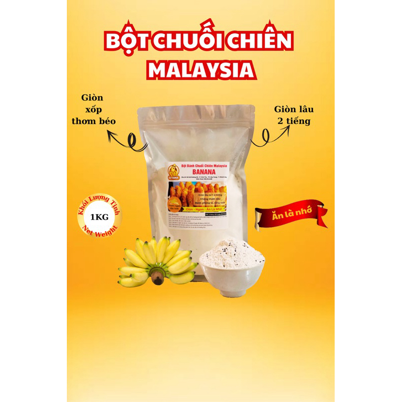 Bột chuối chiên Malaysia