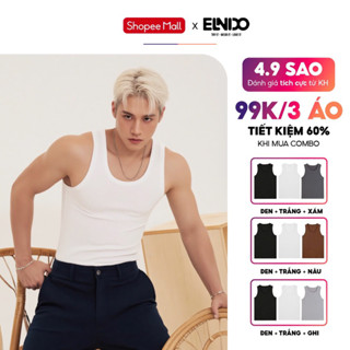 Combo 3 Áo ba lỗ nam dáng chất gân đũa thun lạnh ELNIDO