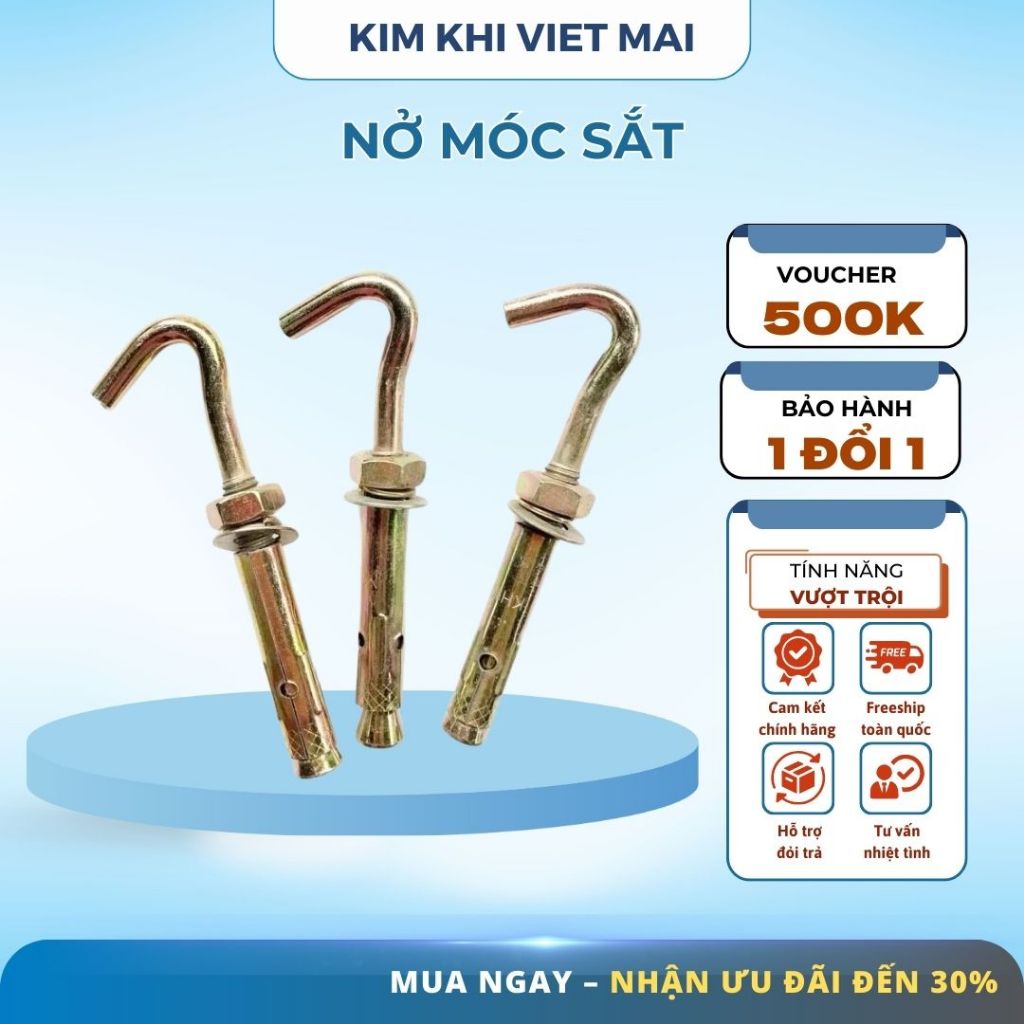 Nở Móc Sắt - Tắc Kê Móc Sắt Chắc Chắn Đủ Kích Thước Phi 6.8.10mm