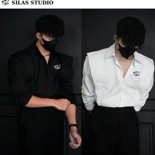 Áo sơ mi nam tay dài SILAS Hurrican Kiểu Hack Vai Ricky Họa Tiết Thêu SL Chất Cotton Form Đứng Fit Body