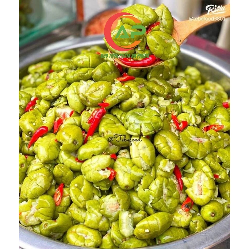 Cà na thái đập dập xốc muối ớt bịch 500g