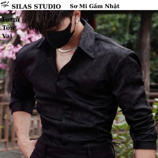   Limited Design  Áo Sơ Mi SILAS A55 DryLeaves Tay Dài Gấm Sóng Luxury Menswear Form Đứng - ASL23 