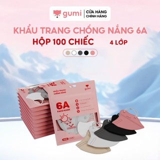  100 CHIẾC  Khẩu trang chống nắng 6A Gumi Mask 4 lớp kháng khuẩn kiểu dáng thời trang 
