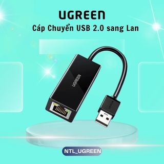 Bộ chuyển USB 2.0 to LAN Ugreen dùng pc laptop hỗ trợ Ethernet 10/100 Mbps