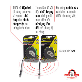 Thước Cuộn 5m UNCLE BILLS Dễ Dàng Sử Dụng, Chính Xác Cho Các Công Việc Đo Lường - HT0094