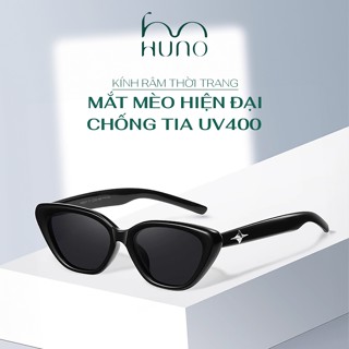 Kính râm mắt mèo HUNO, Kính mát thời trang nữ thiết kế sang trọng đầ cuốn hút, điểm nhấn tai kính nổi bật - KR155