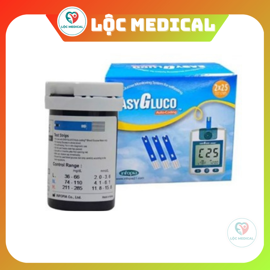 Que thử đường huyết Easy Gluco Hộp 50 que