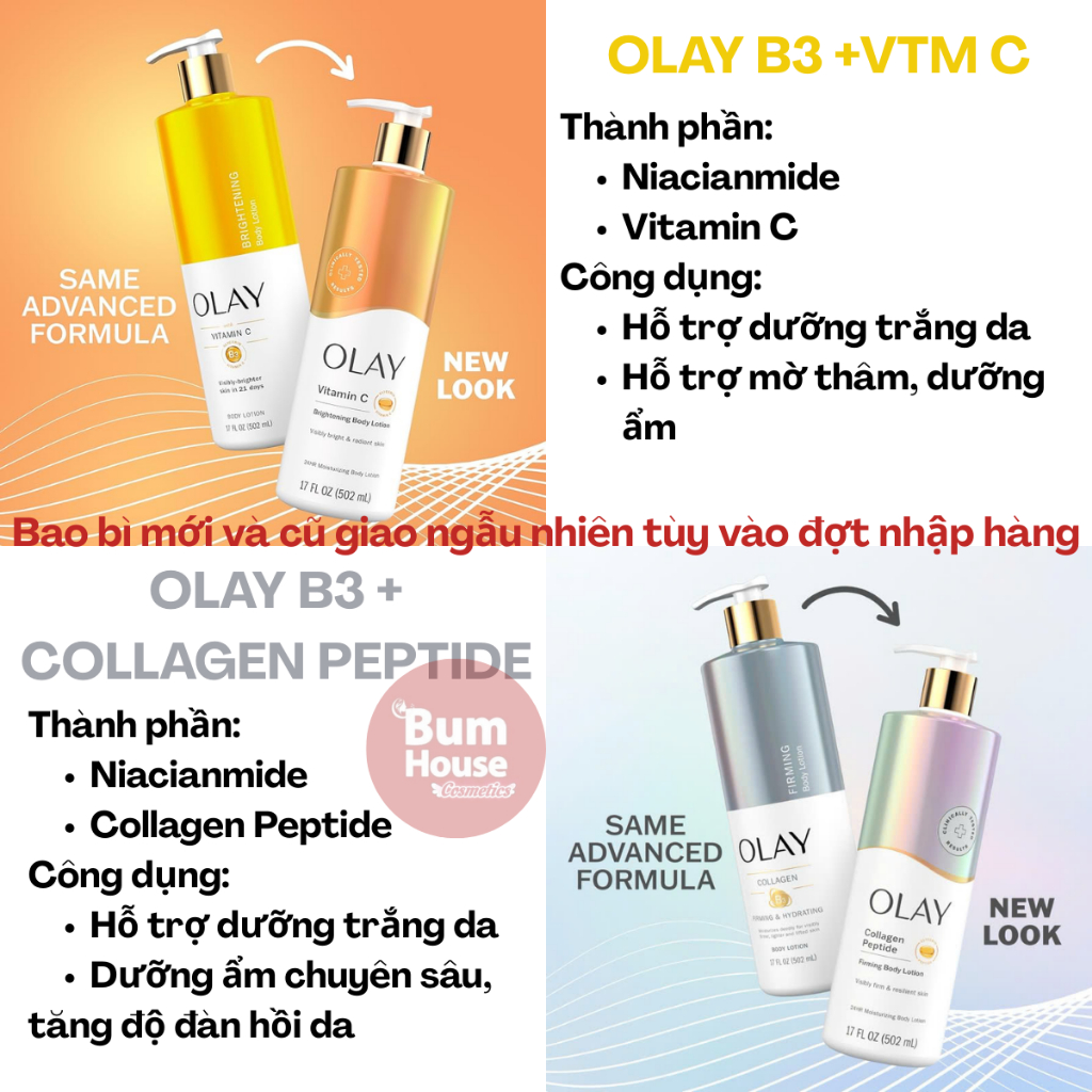Kem Dưỡng Thể Olay Collagen B3 Firming & Hydrating Body Lotion 502ML/ 547ml | BigBuy360 - bigbuy360.vn