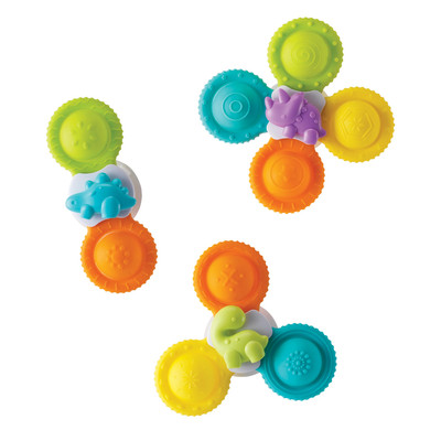 Set 3 Chiếc Đồ Chơi Con Quay Silicone Cao Cấp Cho Bé - Bath Pop Spinners Infantino (Set)