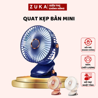 Quạt Kẹp Bàn Mini Tích Điện Sạc Pin, Quạt Bàn, Kẹp Ô Tô 3 Cấp Độ Gió Dung Lượng Pin Cao Xoay 720 Độ