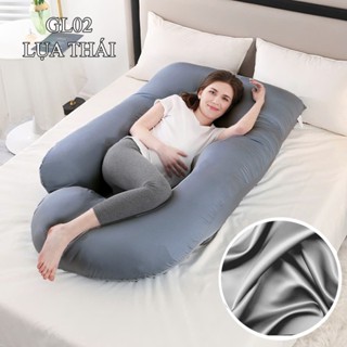 Gối bà bầu hình chữ G giá rẻ vải lụa dày dặn & gòn 7D  phù hợp bầu lớn thai đôi   - GL tổng hợp 