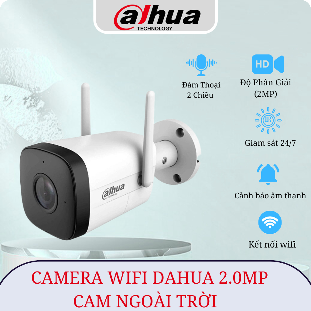 Camera IP Wifi DAHUA 2MP DH-IPC-HFW1230DT-STW hỗ trợ Hồng Ngoại - Có Đàm Thoại 2 Chiều - Mic Thu Âm