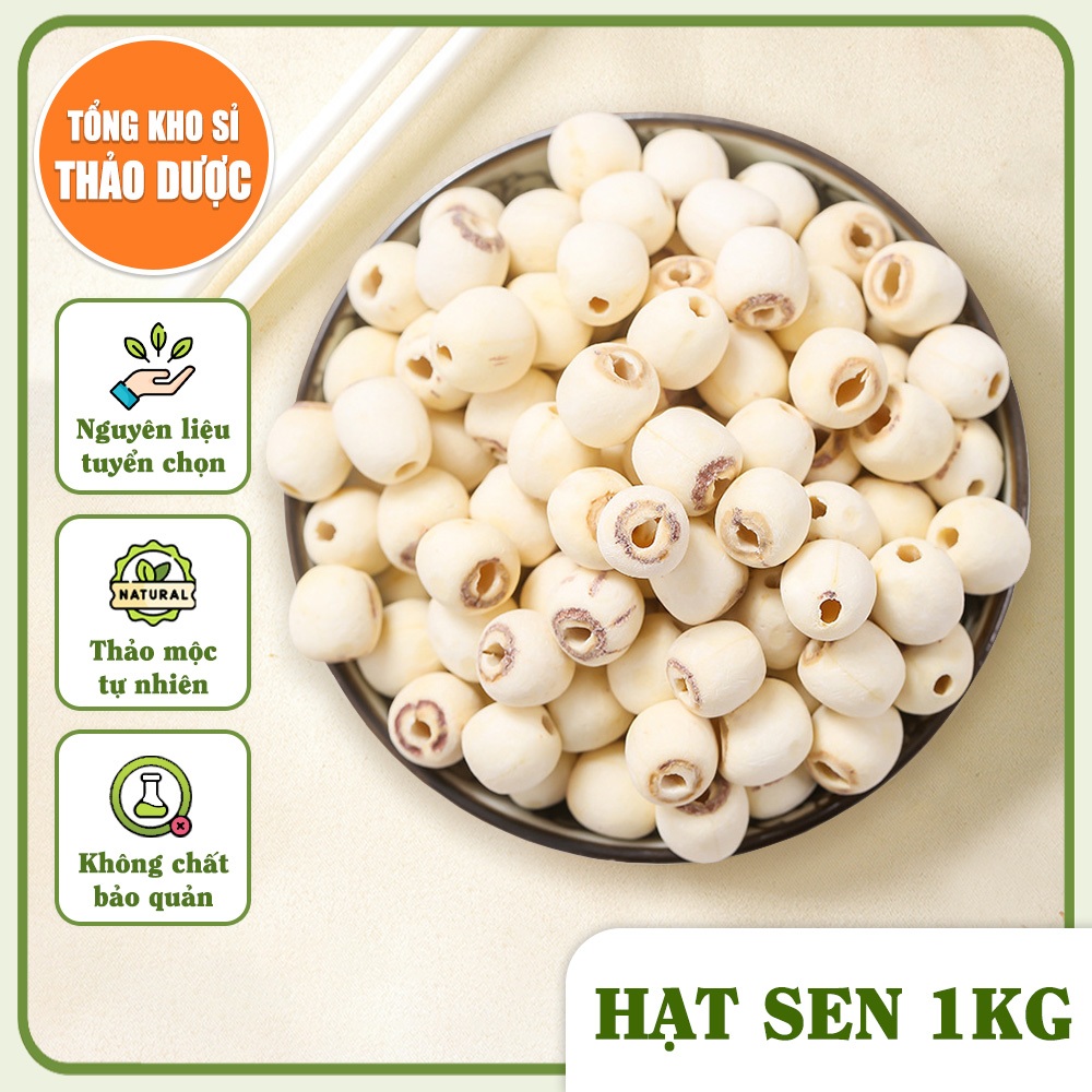 Hạt sen 1kg, sen Huế khô, thơm, bở, bùi, nguyên liệu nấu chè, nấu sữa hạt, cháo, hầm canh