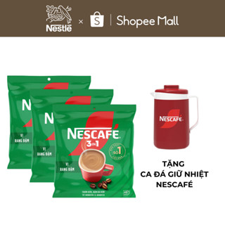   Tặng Ca đá Nescafe   Combo 3 Bịch Cà phê Hòa tan NESCAFÉ VỊ RANG ĐẬM 46 gói Đậm Thơm Hoàn Hảo 