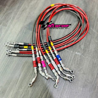 Dây dầu Ghracing có ngắt dầu Ghracing màu đầu inox - dây dầu heo có ngắt dầu màu - dây đen hoặc đỏ