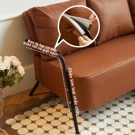 Ghế sofa vải, phòng khách, phòng cho thuê đơn giản, kiểu dáng nhỏ, đậu hũ xếp thẳng hàng. | BigBuy360 - bigbuy360.vn