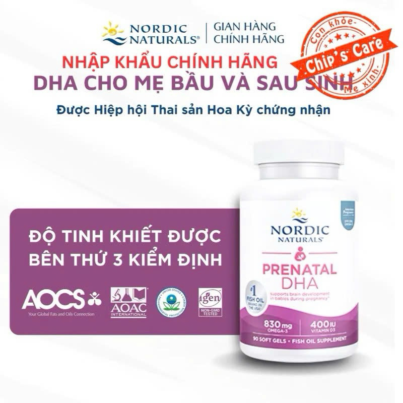 [ NHẬP KHẨU] TPBVSK Nordic Naturals Prenatal Dha - dha cho mẹ bầu bú