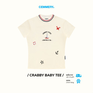 Áo Baby Tee CEMMERY Local Brand Chính Hãng Crabby Baby Tee Vải Cotton 2 Chiều Cổ Bo Dệt Hình Thêu