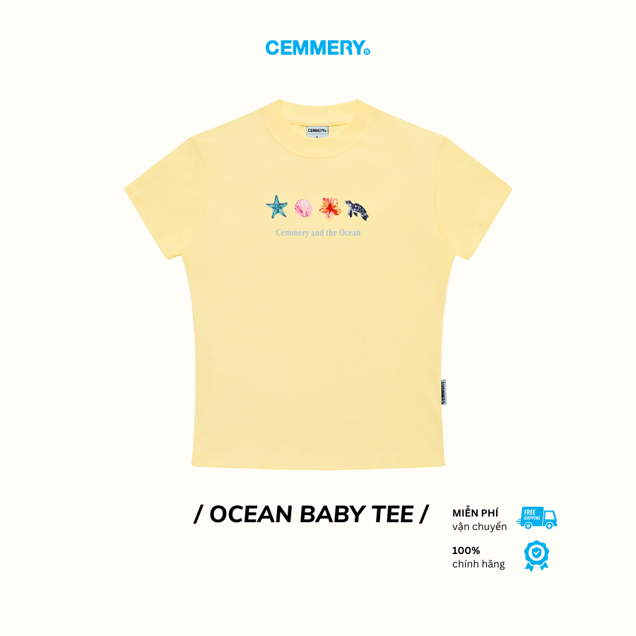 Áo Baby Tee CEMMERY Local Brand Chính Hãng Ocean Baby Tee Vải Cotton 2 Chiều Hình In Vibe Hè