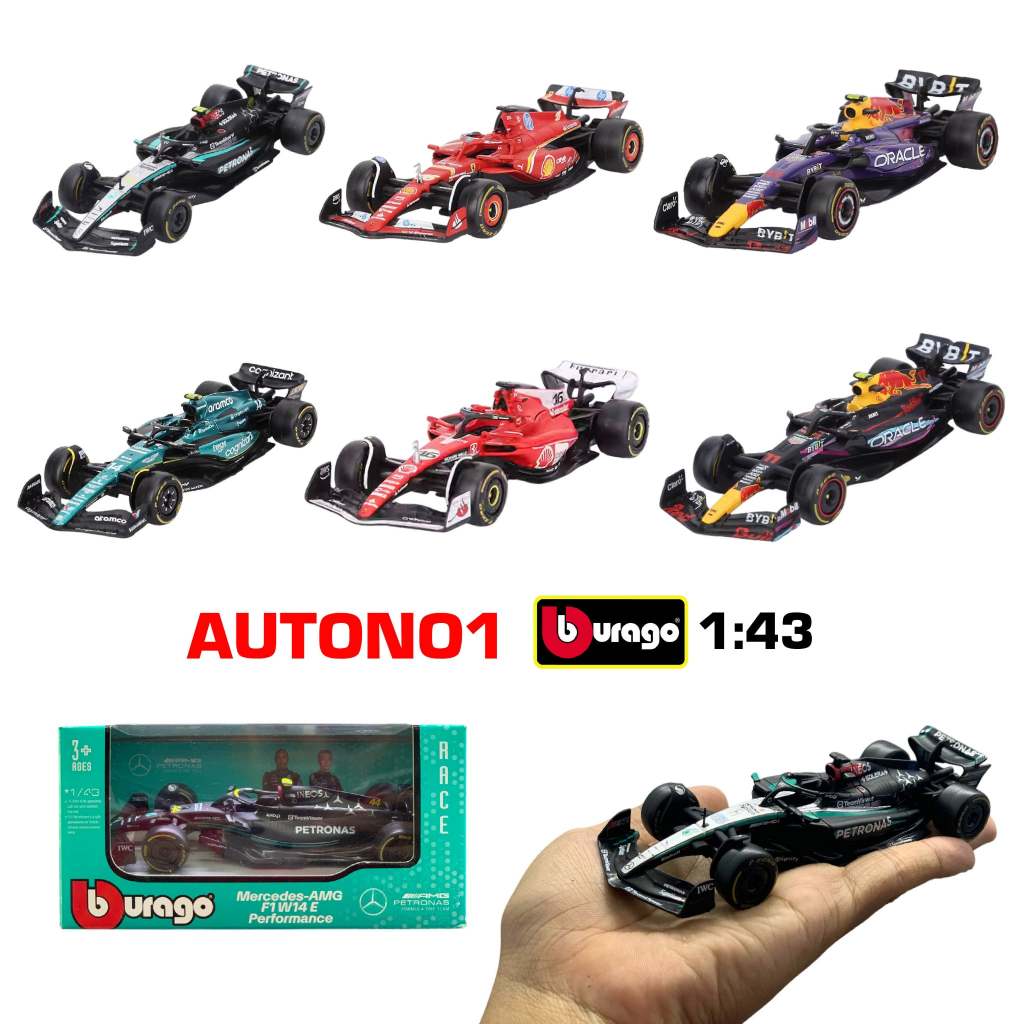 Mô hình xe đua F1 Ferrari RB19, SF-25, AMG W16, BWT Alpine A525, RB20, Mclaren MCL39  tỉ lệ 1:43 Bbu