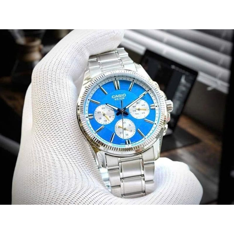 [Chính Hãng 100%] Đồng Hồ Casio Nam MTP-1375D-7A (1375) Máy Pin (Quartz) Mặt Tròn Siz 42mm Dây Kim L