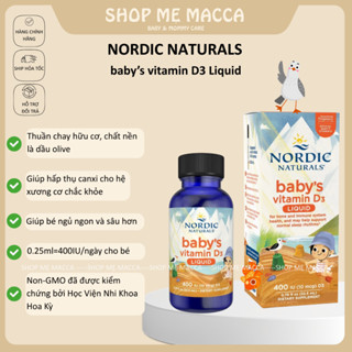 Vitamin D3 Nordic Naturals Tinh Khiết Cao Cấp 400 IU cho bé từ sơ sinh - Lọ 22.5ml