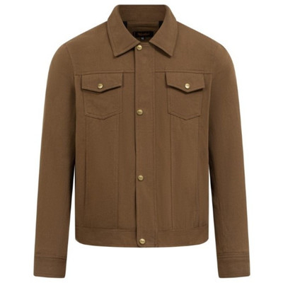 Áo khoác kaki nam cổ bẻ túi hộp dài tay Trucker Jacket Ftt Leather đơn giản, trẻ trung - Mã AK01