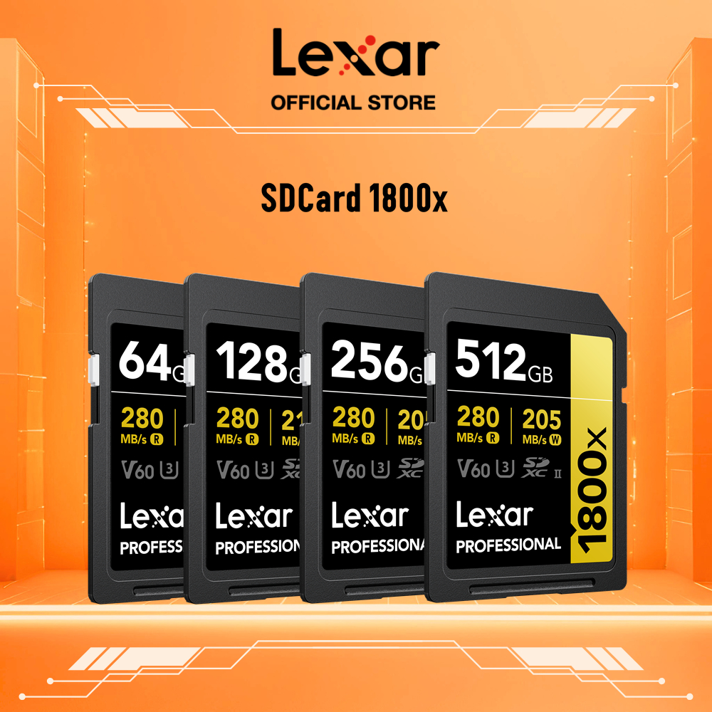 Thẻ Nhớ SD Lexar 1800x GOLD 64GB-256GB 270MB/s UHS-II U3 V60 Cho Máy Ảnh DSLR
