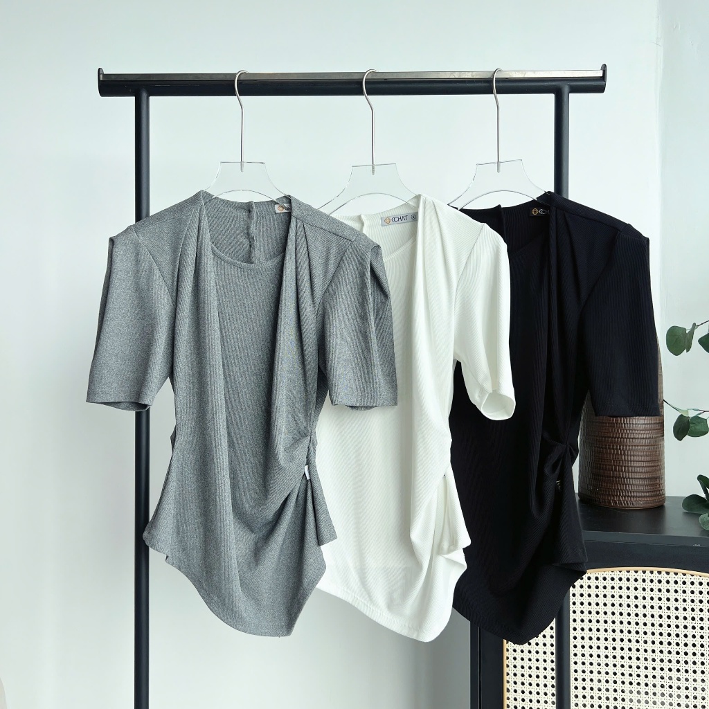 Áo Thun Nữ 𝐂𝐂𝐇𝐀𝐓 Dáng Ôm Vai Ly Kiểu Maya Chất Liệu Co Giãn 4 Chiều Cao Cấp 15TNC2022OT | BigBuy360 - bigbuy360.vn