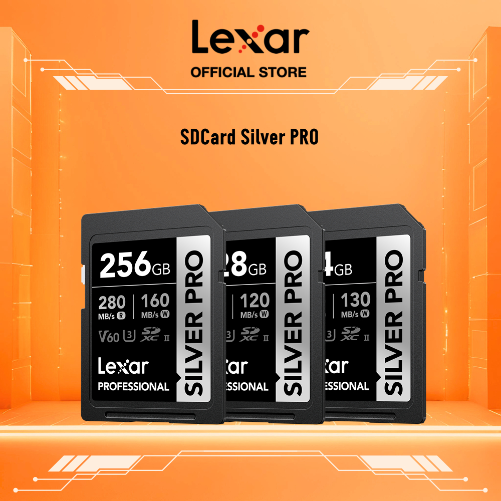 Thẻ Nhớ SD Lexar SILVER PRO Dung Lượng 64GB-256GB 260MB/s UHS-II U3 V60 Tương Thích Máy Ảnh DSLR