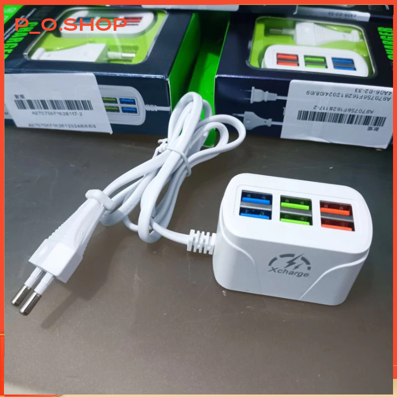 【🔥Rẻ】Củ sạc nhanh 6 cổng USB A53 cốc sạc đa năng chống cháy nổ kèm dây nối dài