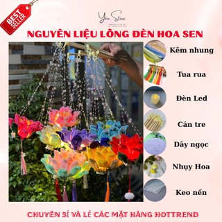 Set Nguyên Liệu Lồng Đèn Hoa Sen Bằng Kẽm Nhung, Hoa Sen Cúng Phật, Lồng Đèn Trung Thu Hoa Sen