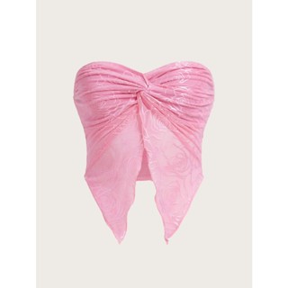  Áo Ống Crotop Xoắn Ngực Ren Mỏng Hoa Văn Tube Top T29 