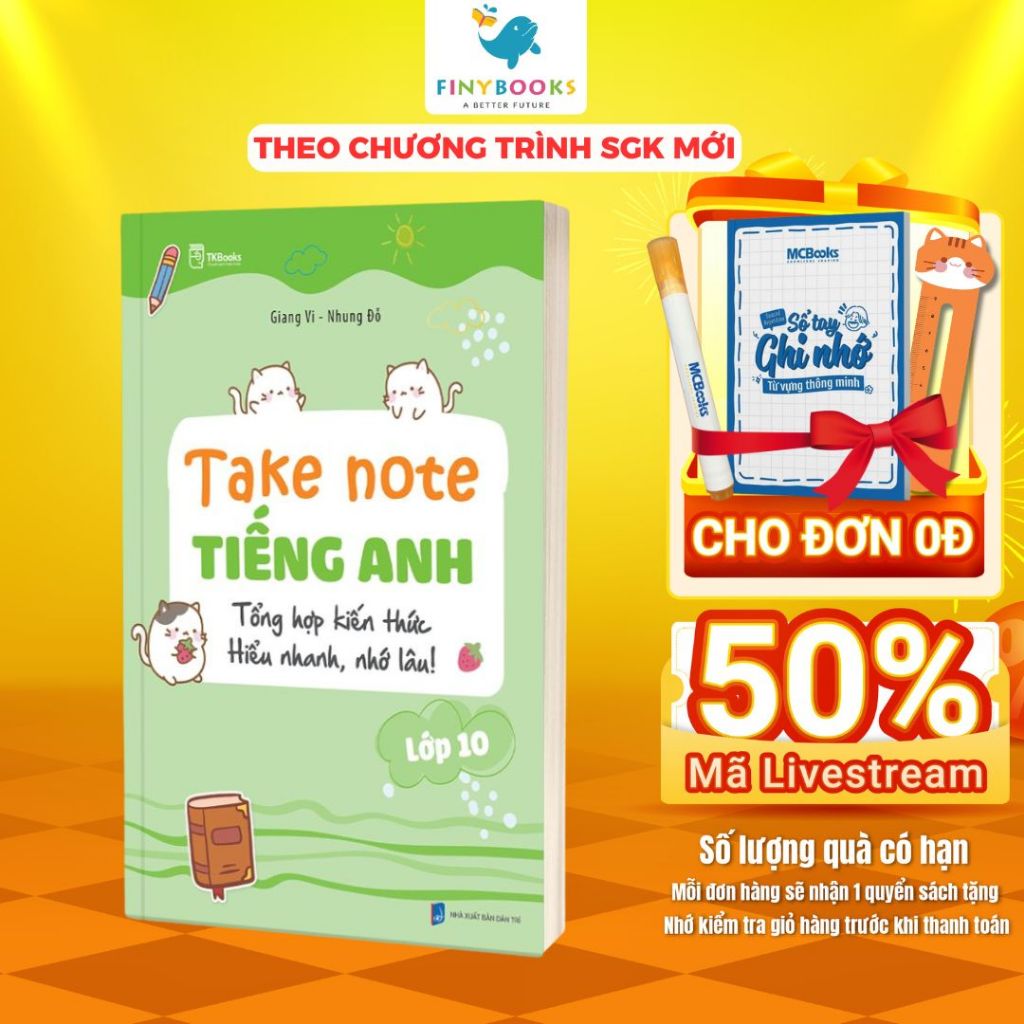 Sách - Take Note Tiếng Anh 10 - Tổng hợp kiến thức Hiểu nhanh, nhớ lâu - TKBooks