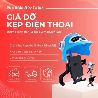 Giá Đỡ Kẹp Điện Thoại Gắn Chân Gương Xe Máy Kèm Mũ Bảo Hiểm Mini Che NẮNG MƯA Tiện Lợi, Chắc Chắn Xe Ôm Công Nghệ