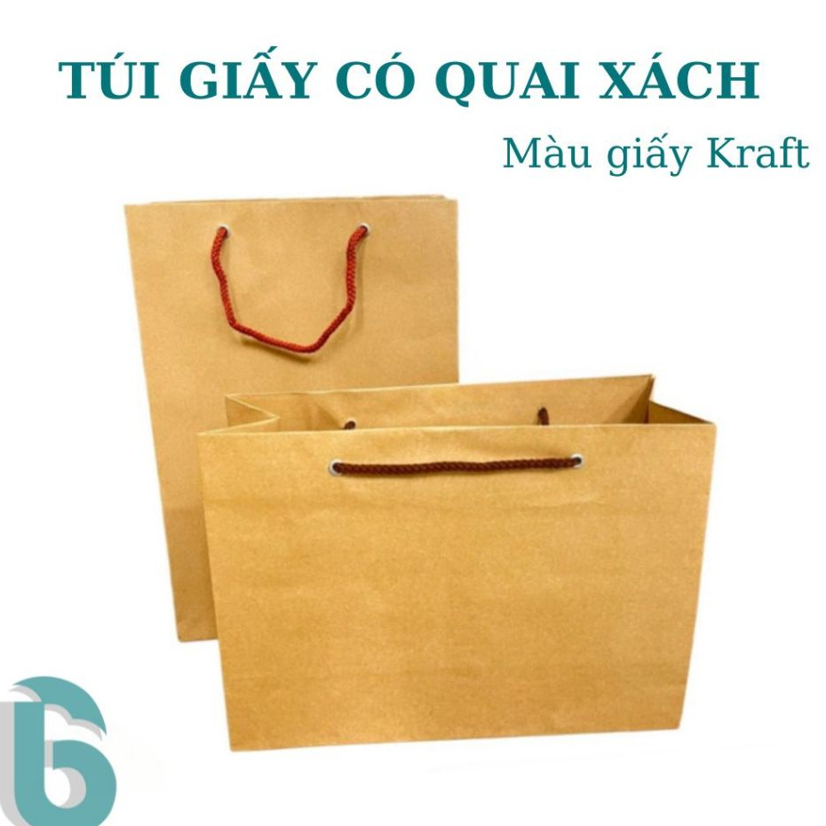 [TÚI GIẤY] 2 TÚI GIẤY KRAFT CÓ QUAI XÁCH | GIÁ RẺ | TÚI GIẤY KRAFT ĐỰNG QUÀ TẶNG - BAOBIONLINE