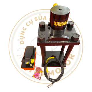 Ép ắc phi dê xe tải trụ đứng 40 tấn dùng bơm thủy lực, tháo chốt guốc phanh xe tải