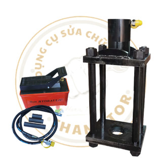 Ép ắc phi dê xe tải trụ đứng 40 tấn dùng bơm thủy lực, tháo chốt guốc phanh xe tải