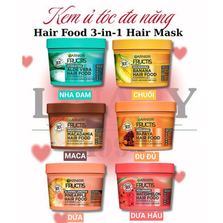   LINARY1994   MẪU MỚI NHẤT  Kem Ủ Tóc Nhanh 1 Phút Garnier 3in1 Fructis hair food 390ml 