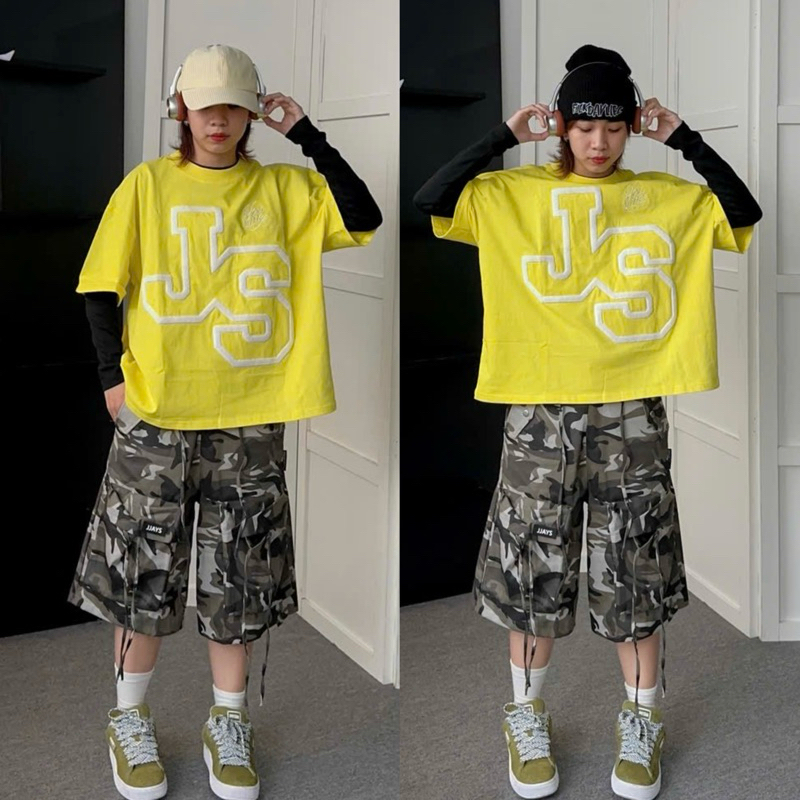 JS tee BOXY - Áo thun cổ tròn Thêu xù JS form rộng nam nữ unisex 🖤 Áo phông boxy Brand Jaystoree | BigBuy360 - bigbuy360.vn