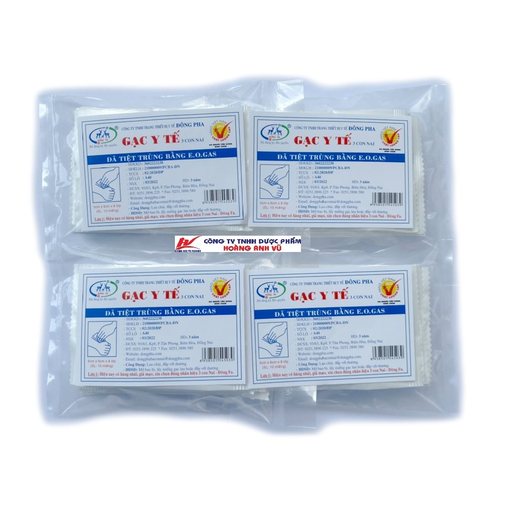 (10 MIẾNG) GẠC Y TẾ ĐÔNG PHA - GẠC Y TẾ TIỆT TRÙNG 3 CON NAI ĐÔNG FA