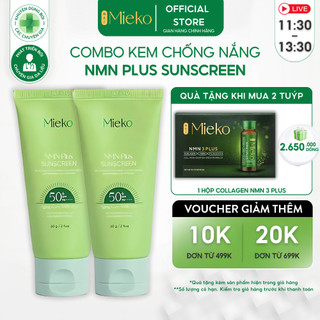  Combo Kem Chống Nắng Mieko NMN Plus Sunscreen SPF50+ PA++++ Dưỡng Trắng Bảo Vệ Da Chống Lão Hóa 