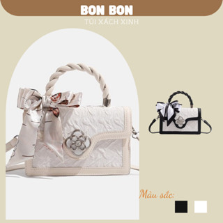 Túi xách nữ cầm tay tiểu thư nổi bật. Túi tặng kèm khăn quấn xinh ngẫu nhiên
